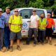 L to R- Jeff Lagle, Brian Moore, Dale Thompson, Garrett Fulton, Brandon Horne, Patrick Beck, and Travis Disher Not pictured is Lawrence Potts - TOwn of Mocksville's Public Works Department
