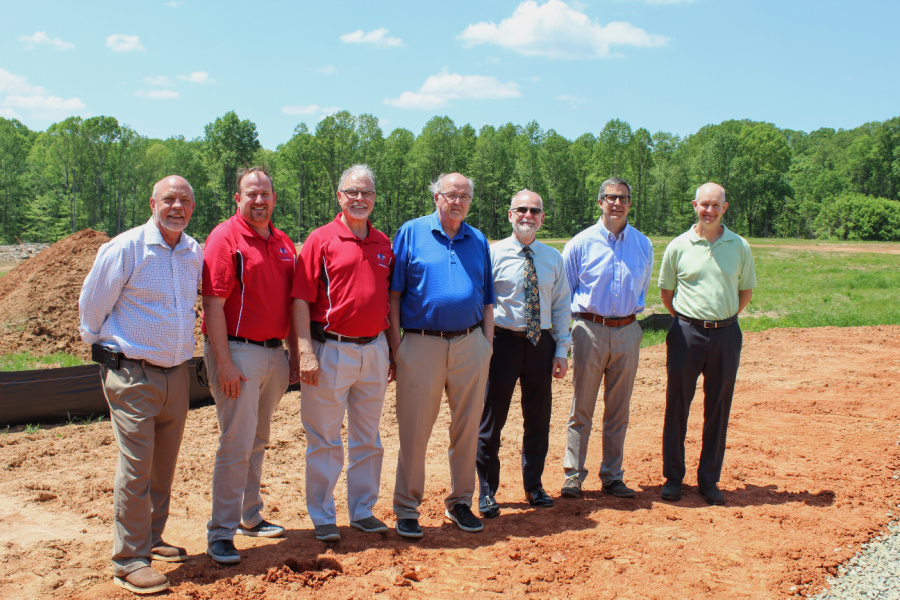 (L to R) Joe LaFave, LaFave’s Construction; Weston Liebee, vice-president of Liberty Storage Solutions; Bobby Eaton, owner and president of Liberty Storage Solutions; Terry Bralley, president of Davie County Economic Development Commission; Ken Gamble, Mocksville town manager; Will Marklin, mayor of the Town of Mocksville, Pete Bogle, The Bogle Firm Architecture